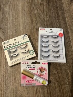 Ardell & Kiss False Lash Bundle with Kiss Clear Lash Adhesive new in packaging